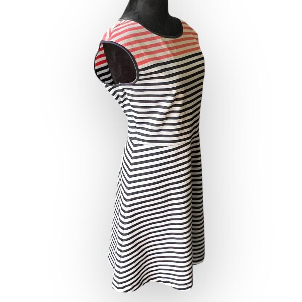 Draper James Women's Blue Pink White Stripe Ponte Knit Fit & Flare Dress Size M - Picture 5 of 13
